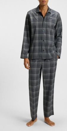 BOSS Chris Plaid Flannel Pajama Set in Dark Blue at Nordstrom, Size X-Large