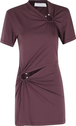 Paco Rabanne Piercing Mini Dress - Dames - Korte kleedjes - Rood - XS - Katoen - Kleedjes
