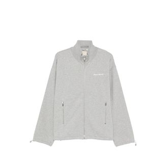 Miu Miu Logo-embroidered Zip-up Sweatshirt