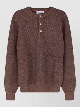 Brunello Cucinelli linen and cotton crew-neck ribbed-trim sweater