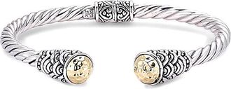 Samuel B. 18K & Silver Twisted Cable Bangle Bracelet