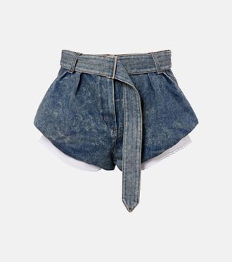 Magda Butrym Belted denim shorts