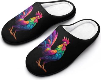 Generic Colorful Rooster Mens Slippers Comfortable And Non-slip Cotton Slipper Shoe for House