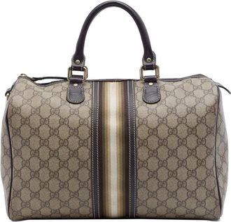 Gucci Pre-owned Gucci Medium GG Supreme Joy Web Boston Bag Ladies G2BG9QRS09HTR59P