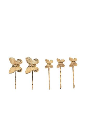Jennifer Behr Pippa bobby pin set - women - Steel/Gold Plated Brass - One Size