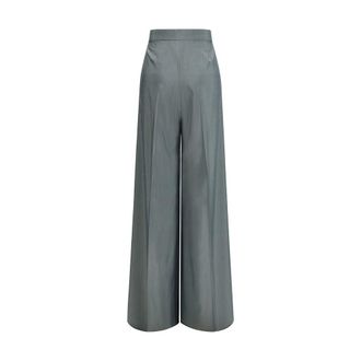 Max Mara Pleated Virgin Wool Trousers - Gray
