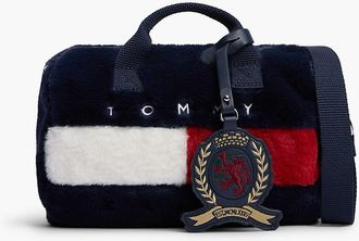 Tommy Hilfiger Womens Tommy Jeans Faux Fur Micro Duffel Bag - Navy Blue - OS
