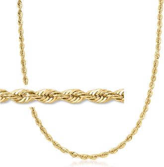 Ross-Simons 4mm 14kt Yellow Gold Rope-Chain Necklace