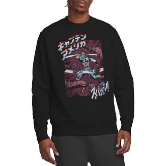 Captain America Uniseks volwassen Japans Strike Retro Sweatshirt (Zwart)