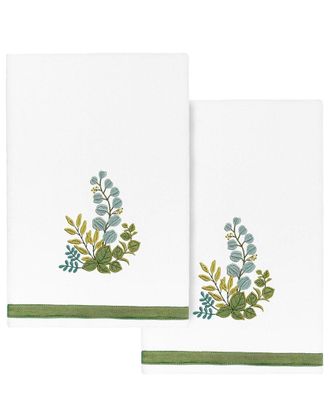 Linum Home Textiles 100% Turkish Cotton Botanica 2Pc Embellished Bath Towel Set