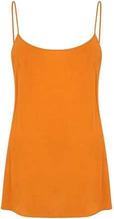 Alberta Ferretti Licht Top met Dunne Bandjes - Dames - Tops zonder mouwen - Oranje - XL - Tops