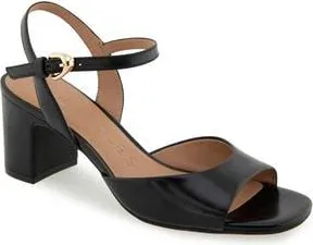 Aerosoles Gerda Ankle Strap Sandal in Black Shiny Leather at Nordstrom Rack, Size 7