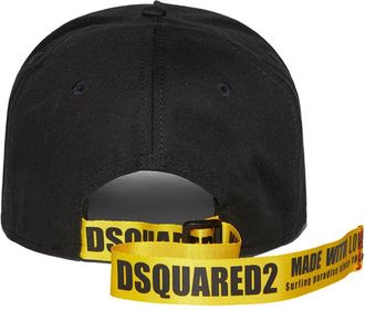 Dsquared2 Mens D2 Patch Logo Baseball Cap Black Accessories > Beanies & Hats