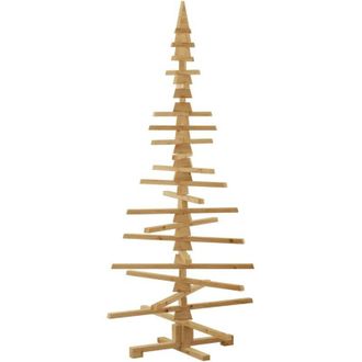 vidaXL &Aacute;rbol De Navidad De Madera Marr&oacute;n 180 Cm Madera Maciza De Pino Vidaxl