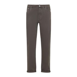 Brunello Cucinelli Brunello Cucinelli, Straight Jeans, male, Brown, Size: XL Cotton Jeans
