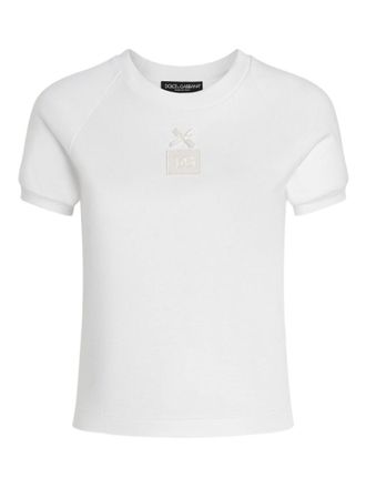 Dolce & Gabbana White Logo Crew Neck T-Shirt