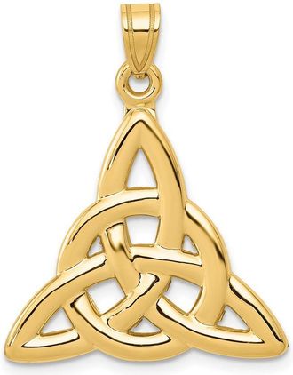Diamond2Deal 10k Yellow Gold Polished Trinity Pendant