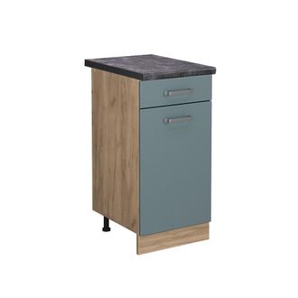 Vicco Mueble Bajo De Cocina R-line, Gris Azulado, 40 Cm, Et Antracita