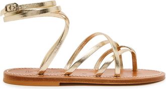 K.Jacques Zenobie Cross-over Metallic Leather Sandals - Gold - 39 (IT39 / UK6)