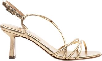 Parall&egrave;le Pilar Sandaal - Dames - Sandalen met hakken - Oranje - 38 EU - Leer - Schoenen