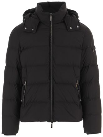 Moorer Quilted Technical Fabric Jacket with Adjustable Hood