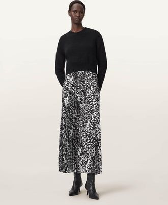 AllSaints Main: 58% Merino Wool, 26% Polyamide, 14% Alpaca, 2% Elastane Spark 2-in-1 Dress, Size: S