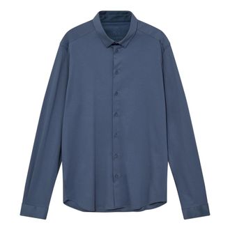 Mos Mosh Marco Jersey Shirt - Heren - Casual Overhemden - Blauw - 2XL - Katoen - Overhemden