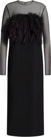 Alberta Ferretti Enver Satin Lange Jurk - Dames - Feestkleedjes - Zwart - L - Satijn - Kleedjes
