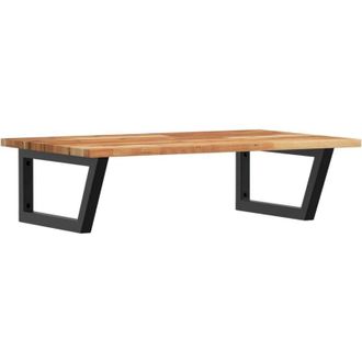 vidaXL Vidaxl - Estante De Lavabo De Pared Acero Y Madera Maciza De Acacia