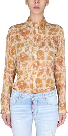 Dsquared2 Orange Regular Floral Shirt