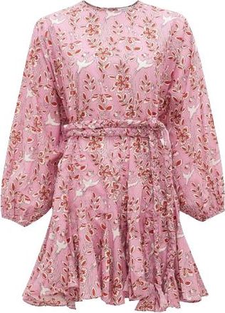 Rhode Resort Ella Bird-Print Cotton Dress Size XL