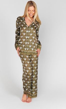 Show me your Mumu Overslept PJ Set in Extra Dirty Martini Silky at Nordstrom, Size Large