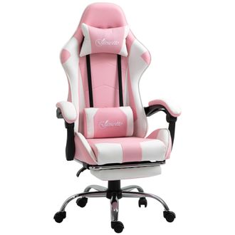 Vinsetto Racing Gaming Chair w/ Lumbar Support - Office Gamer Chair - Pink | TJ Hughes