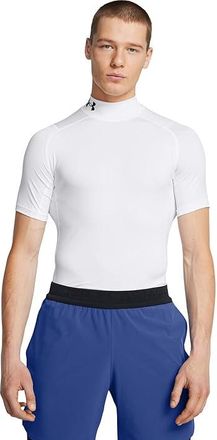 Under Armour HeatGear Armour Comp Mock Short Sleeve T-Shirt Mens Clothing White/Black : 3XL, Polyester