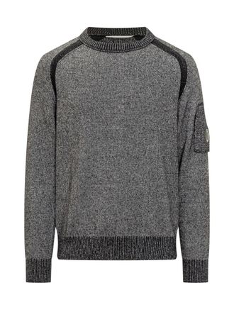 C.P. Company C. P. Company Grey Wool Sweater With Pocket And Logo C. P. Company