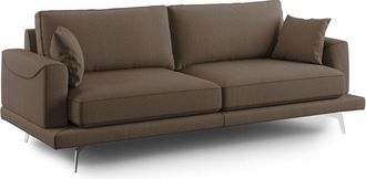 Divani.Store Dorian Sofá moderno de tela suave y antimanchas 178 cm Marrón