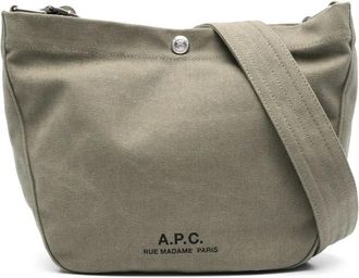 A.P.C. small Journal shoulder bag - unisex - Polyester/Recycled Cotton - OS - Green