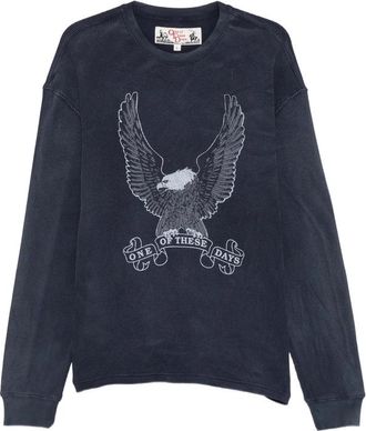 One Of These Days Eagle-print Waffle-knit Long-sleeve T-shirt