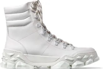 Jimmy Choo London Diamond X Hike/F Leather Boots, Brand Size 34.5 ( US Size 4.5 )