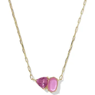Kendra Scott Tatum Pendant Necklace in Gold Azalea Pink Mix at Nordstrom