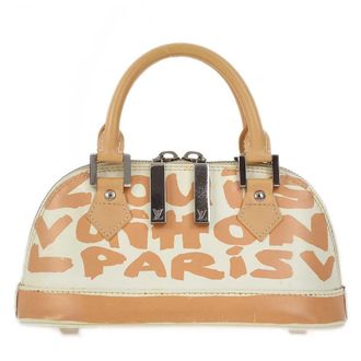 Louis Vuitton Alma Limited Edition Graffiti Leather Beige Leather Handbag (Pre-Owned)
