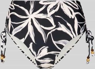 Marc O'Polo Bikini Slip mit Label-Applikation Modell ABSTRACT FLORAL HIGH WAIS in Black, Gr&ouml;&szlig;e XL