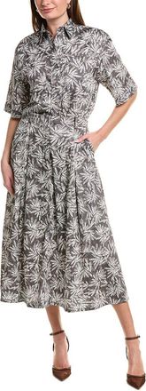 Brunello Cucinelli Printed Silk-Blend Midi Dress