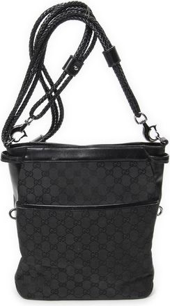 Gucci Pre-owned Womens Braided Strap Crossbody Shoulder Bag - Black - One Size