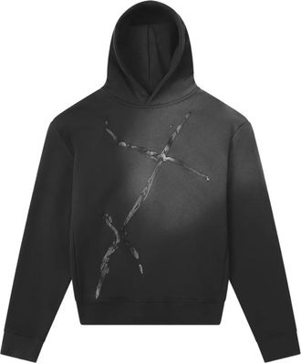 Heliot Emil Felpa con stampa e cappuccio - Nero