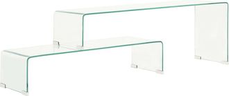 vidaXL Set Mesas De Centro 2 Pzas Vidrio Templado 90x30x20/110x30x40cm Vidaxl