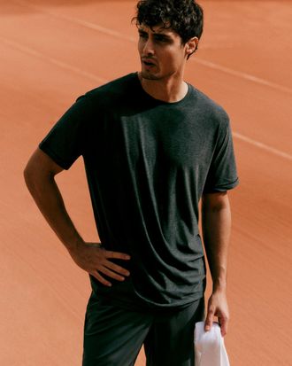 Vuori Clothing Strato Tech T-Shirt | Hemlock Heather | XS, Size Extra Small