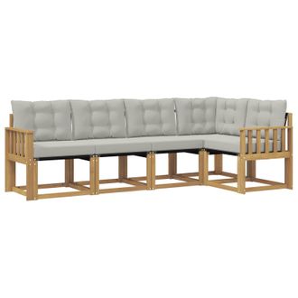 vidaXL Conjunto De Sof&aacute;s De Exterior 5 Pcs Blanco Y Gris Claro Vidaxl