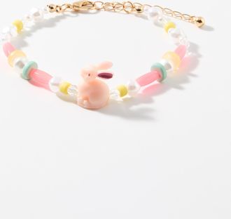 Simons Womens Rabbit bead and pearl bracelet