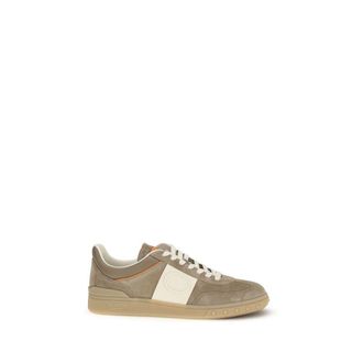 Valentino Garavani Beige Calf Leather Bos Taurus Low Top Mens Sneakers